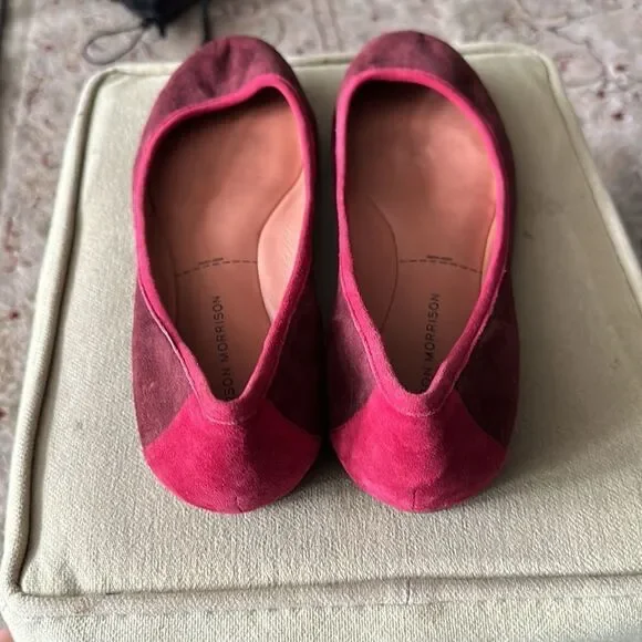 Sigerson Morrison crimson suede flats. - Picture 6 of 6